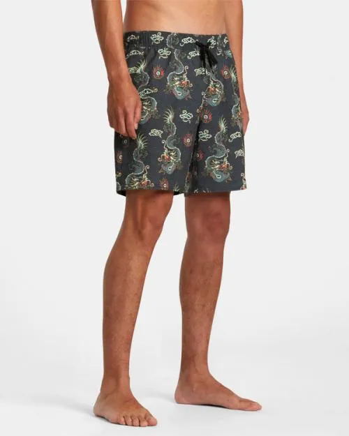 Rvca Atlas Elastic Waist Boardshorts 17034 Multi Men Boardshorts