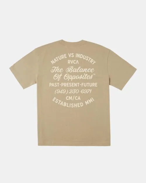 Rvca Balance Cafe TShirt Khaki Men Short Sleeves