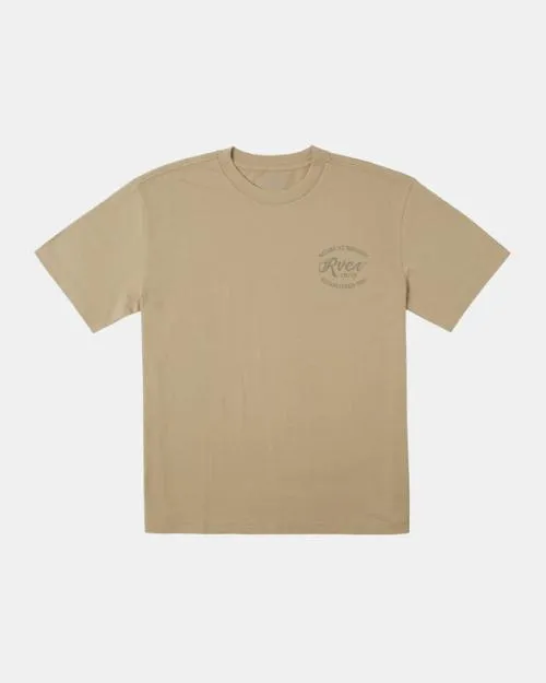 Rvca Balance Cafe TShirt Khaki Men Short Sleeves