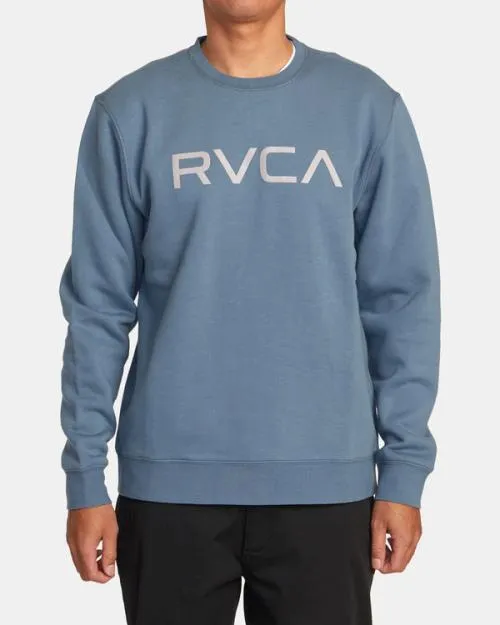 Rvca Big Crewneck Sweatshirt Industrial Blue Men Hoodies and Sweatshirts