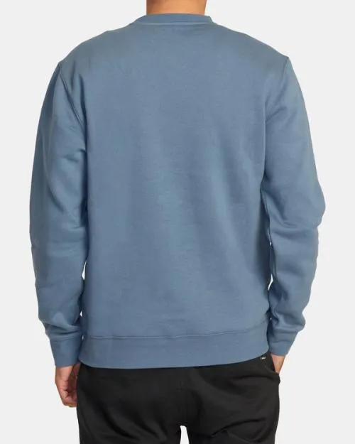 Rvca Big Crewneck Sweatshirt Industrial Blue Men Hoodies and Sweatshirts