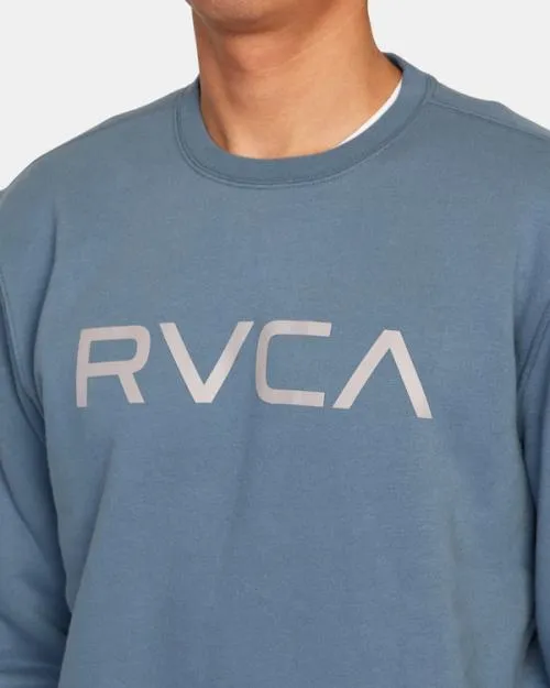 Rvca Big Crewneck Sweatshirt Industrial Blue Men Hoodies and Sweatshirts