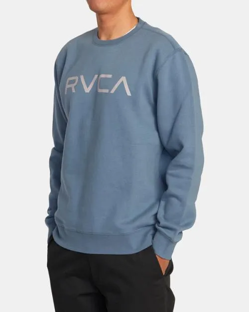 Rvca Big Crewneck Sweatshirt Industrial Blue Men Hoodies and Sweatshirts