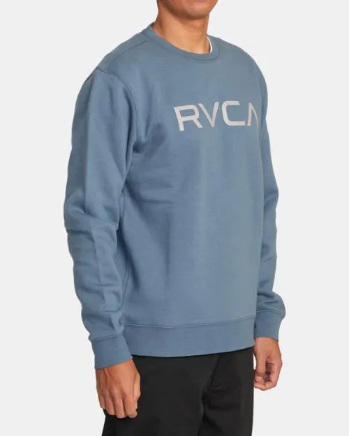 Rvca Big Crewneck Sweatshirt Industrial Blue Men Hoodies and Sweatshirts