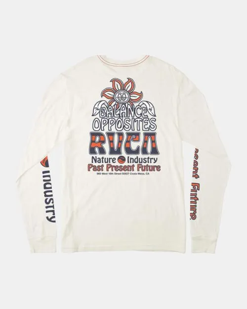 Rvca Boy039s Positive Growth Long Sleeve TShirt Antique White Boys Tees and Tanks