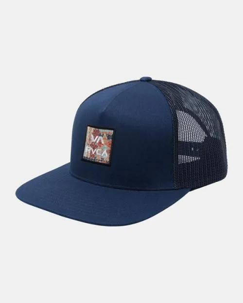 Rvca Boy039s VA All The Way Printed Trucker Hat Navy Blue Boys Hats and Beanies