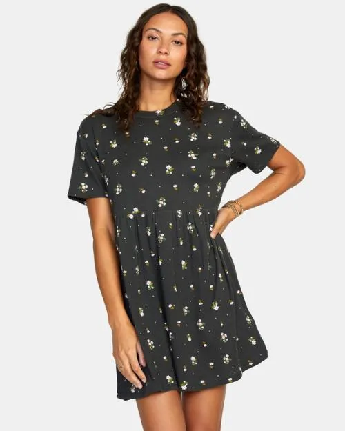Rvca City Vibes Mini Dress Black Women Dresses and Rompers