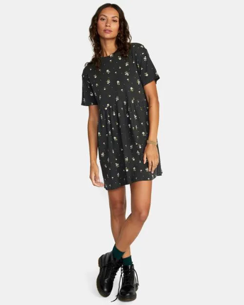 Rvca City Vibes Mini Dress Black Women Dresses and Rompers