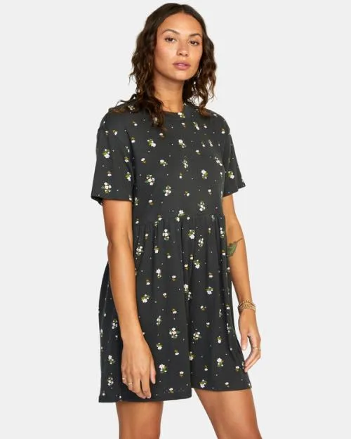 Rvca City Vibes Mini Dress Black Women Dresses and Rompers