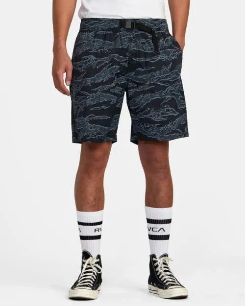 Rvca Civic Hybrid Boardshorts Black Camo Men Shorts and Hybrids