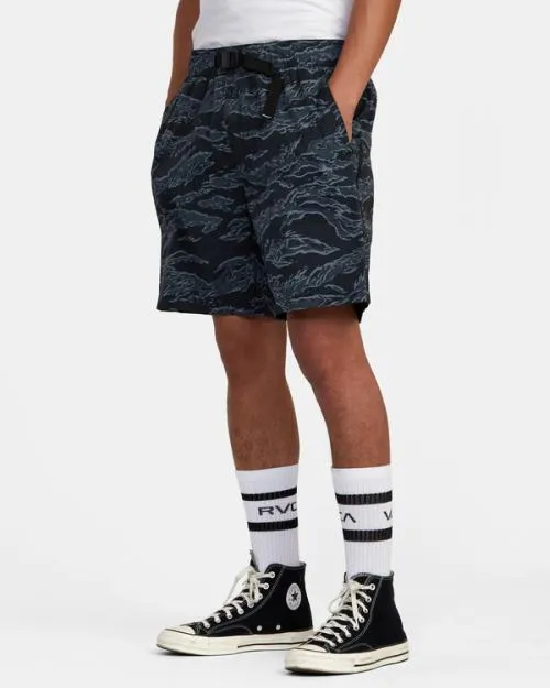 Rvca Civic Hybrid Boardshorts Black Camo Men Shorts and Hybrids