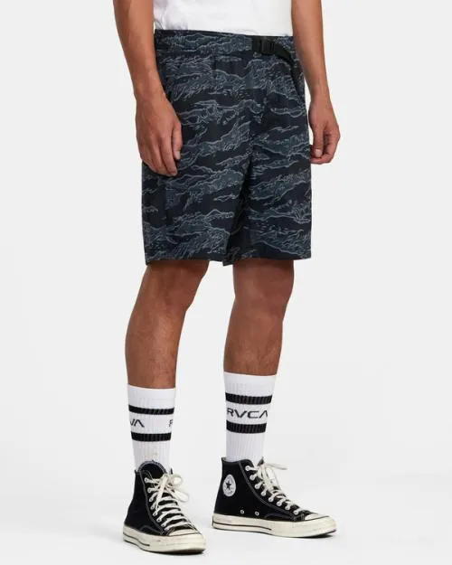 Rvca Civic Hybrid Boardshorts Black Camo Men Shorts and Hybrids
