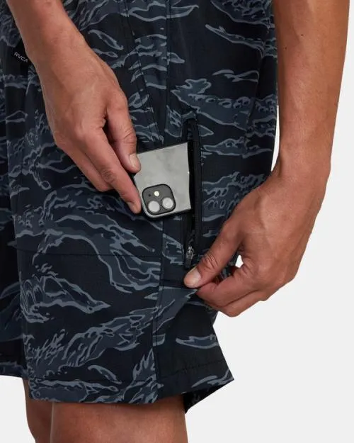 Rvca Civic Hybrid Boardshorts Black Camo Men Shorts and Hybrids