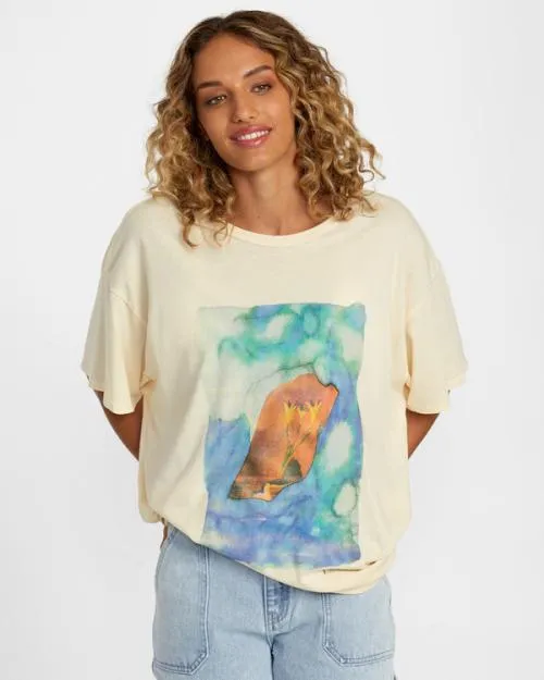 Rvca Colin Sussingham Float Tee Cream Women Tees and Tanks