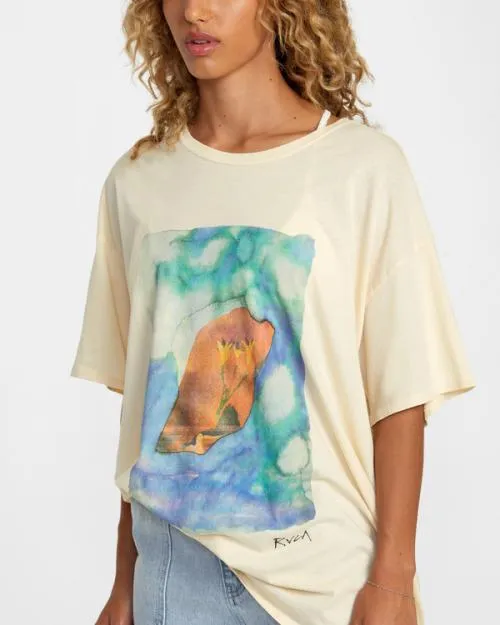 Rvca Colin Sussingham Float Tee Cream Women Tees and Tanks