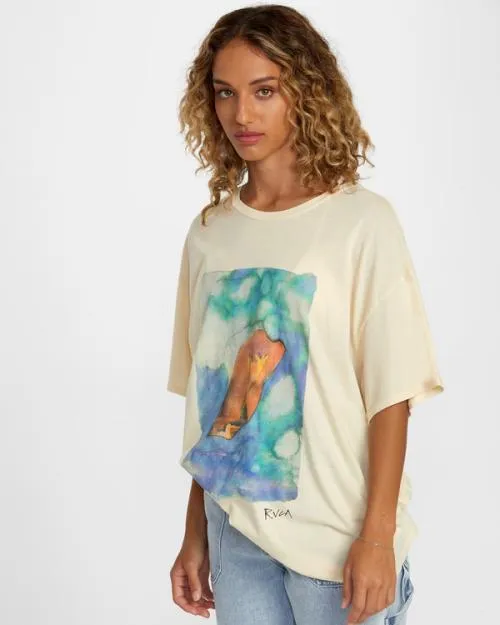 Rvca Colin Sussingham Float Tee Cream Women Tees and Tanks