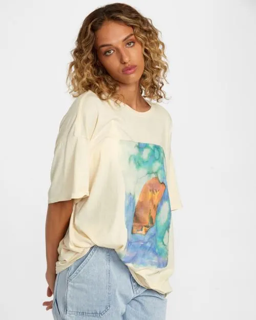 Rvca Colin Sussingham Float Tee Cream Women Tees and Tanks