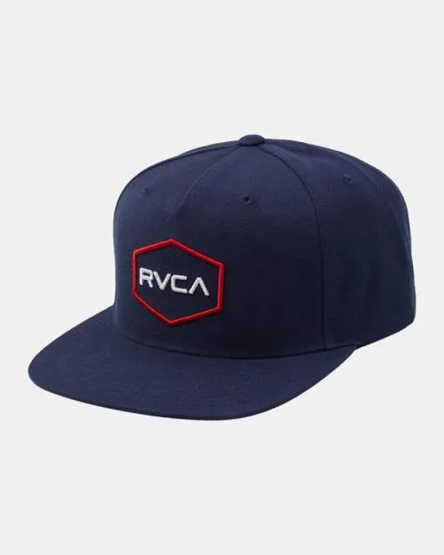Rvca Commonwealth Snapback Hat Navy Men Hats and Beanies