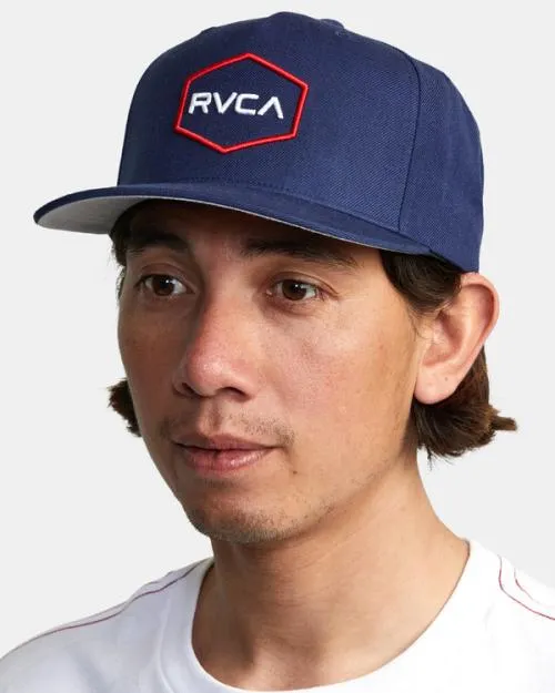 Rvca Commonwealth Snapback Hat Navy Men Hats and Beanies