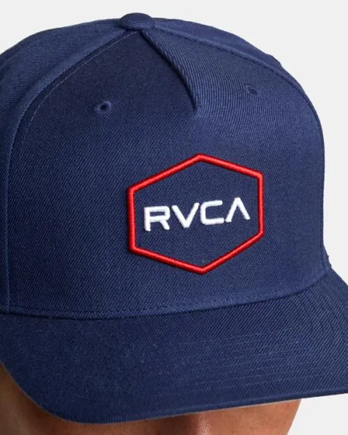 Rvca Commonwealth Snapback Hat Navy Men Hats and Beanies