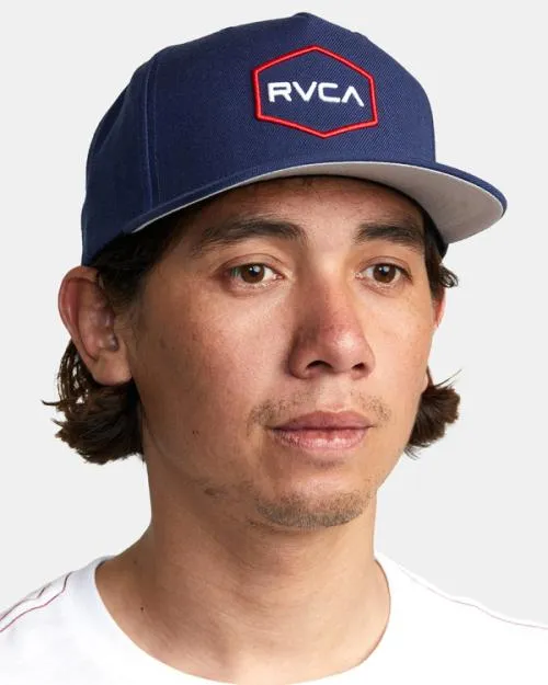Rvca Commonwealth Snapback Hat Navy Men Hats and Beanies