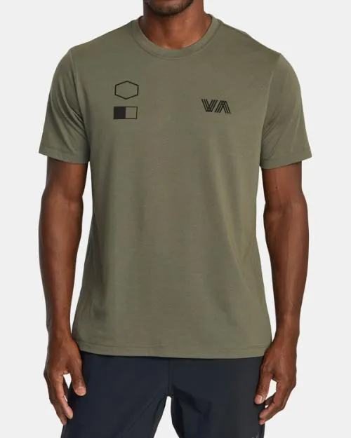 Rvca Copy TShirt Olive SportMen Short Sleeves
