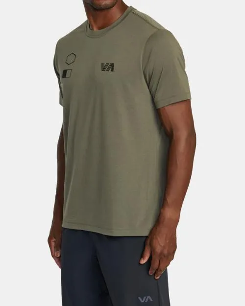 Rvca Copy TShirt Olive SportMen Short Sleeves