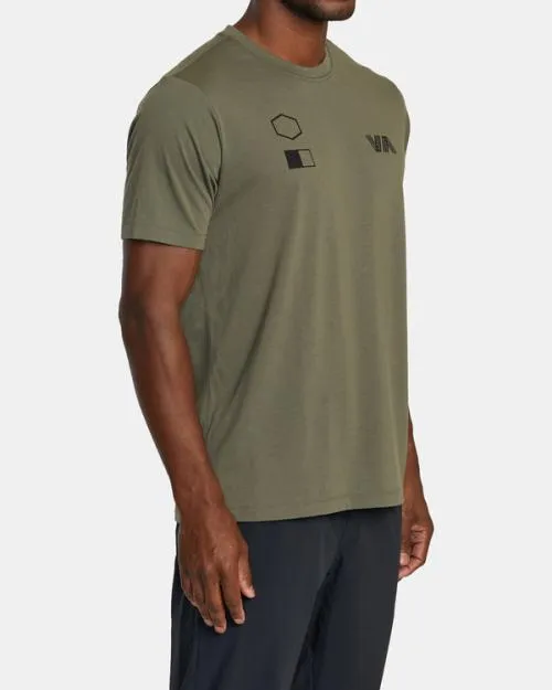 Rvca Copy TShirt Olive SportMen Short Sleeves