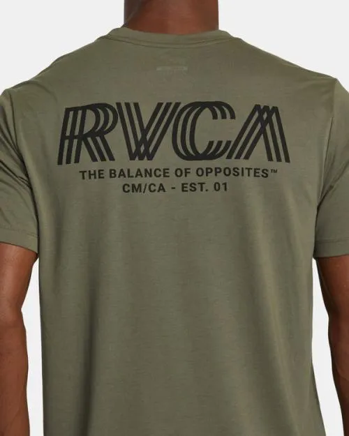 Rvca Copy TShirt Olive SportMen Short Sleeves