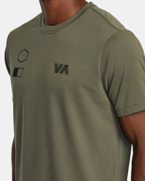 Rvca Copy TShirt Olive SportMen Short Sleeves
