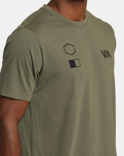Rvca Copy TShirt Olive SportMen Short Sleeves