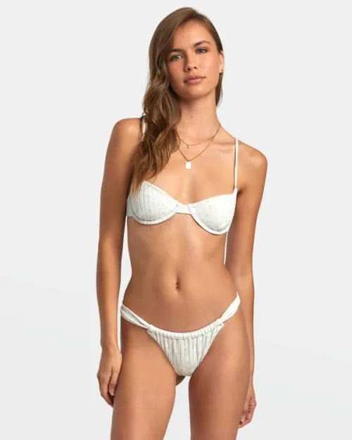 Rvca Darling Wide Slide Skimpy Bikini Bottoms Sea Spray Women Bikini Bottoms