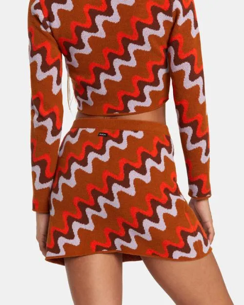 Rvca Desmond Knitted Mini Skirt Caramel Women Shorts and Skirts