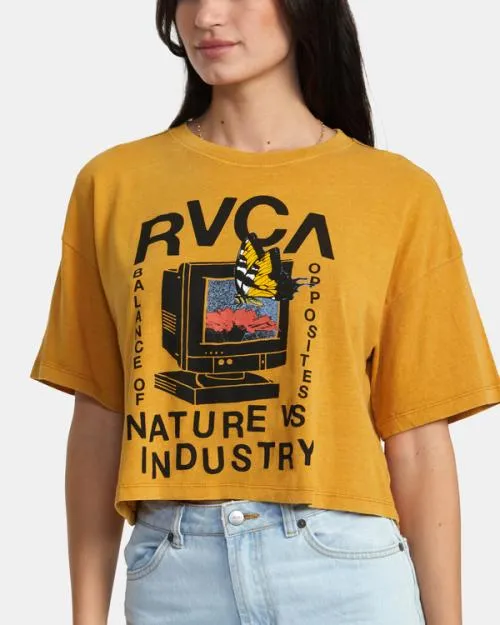 Rvca Dial Up TShirt Bronze Women Tees and Tanks