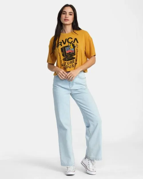 Rvca Dial Up TShirt Bronze Women Tees and Tanks