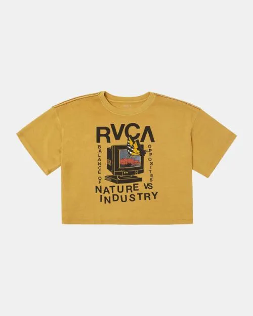Rvca Dial Up TShirt Bronze Women Tees and Tanks