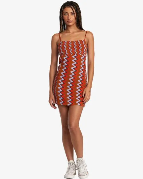 Rvca Divided Mini Dress Caramel Women Dresses and Rompers