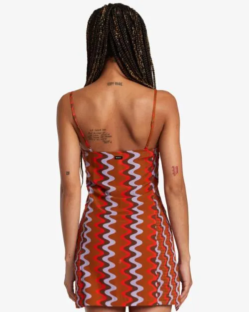 Rvca Divided Mini Dress Caramel Women Dresses and Rompers