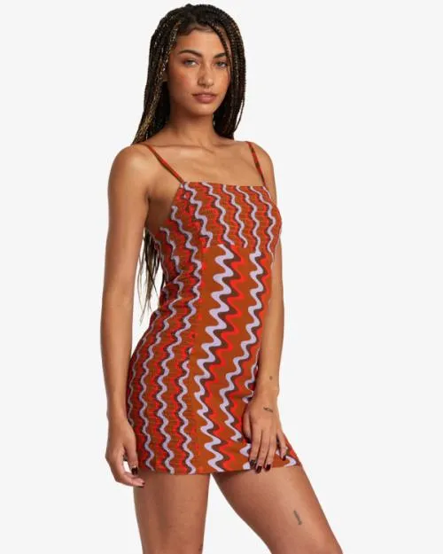 Rvca Divided Mini Dress Caramel Women Dresses and Rompers