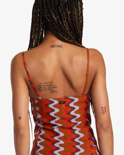 Rvca Divided Mini Dress Caramel Women Dresses and Rompers