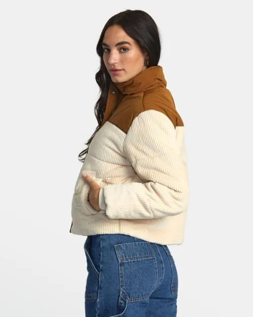 Rvca Eezeh Peaasy Puffer Jacket Latte Women Jackets
