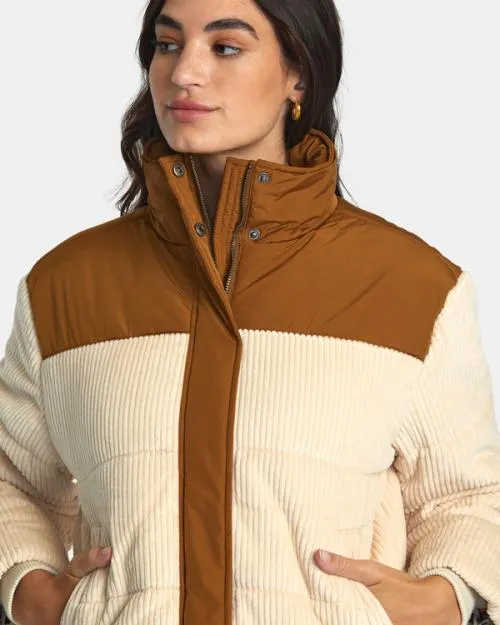 Rvca Eezeh Peaasy Puffer Jacket Latte Women Jackets