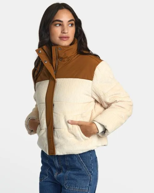 Rvca Eezeh Peaasy Puffer Jacket Latte Women Jackets