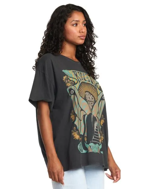 Rvca Embrace Change TShirt Washed Black Women Tees and Tanks