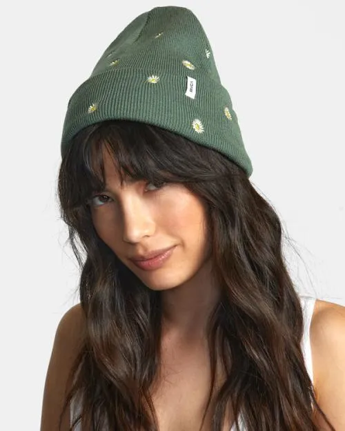 Rvca Embroidered Essential Beanie Leaf Women Hats