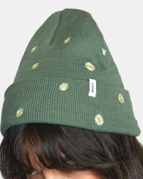 Rvca Embroidered Essential Beanie Leaf Women Hats