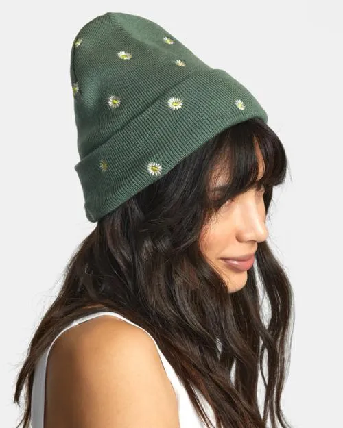 Rvca Embroidered Essential Beanie Leaf Women Hats