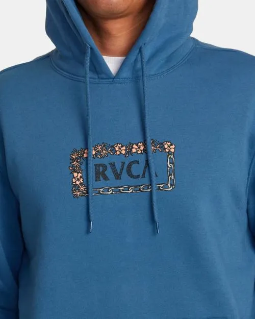 Rvca Food Chain Hoodie Cool Blue Men Hoodies and Sweatshirts