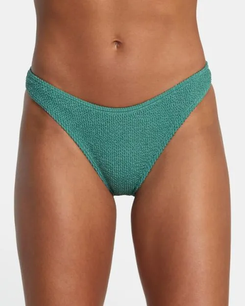 Rvca Grooves French Bikini Bottoms Dusky Green Women Bikini Bottoms