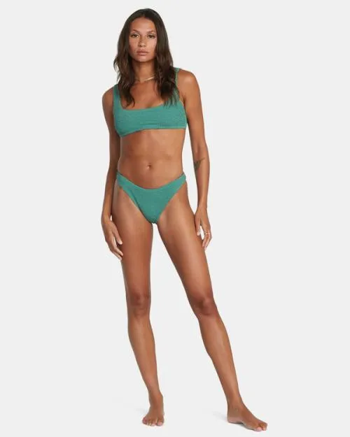 Rvca Grooves French Bikini Bottoms Dusky Green Women Bikini Bottoms